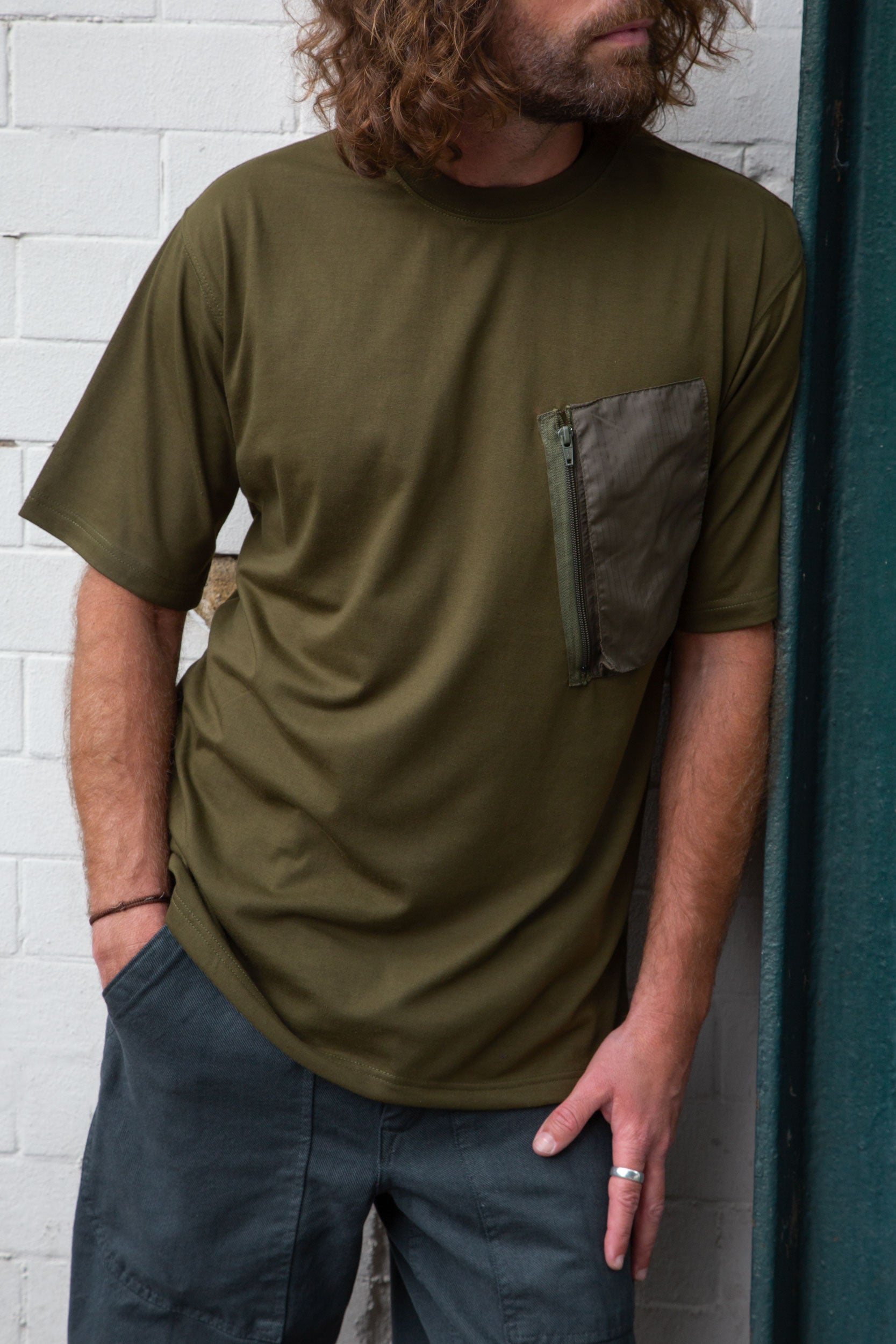 Parachute Pocket T-Shirt Khaki
