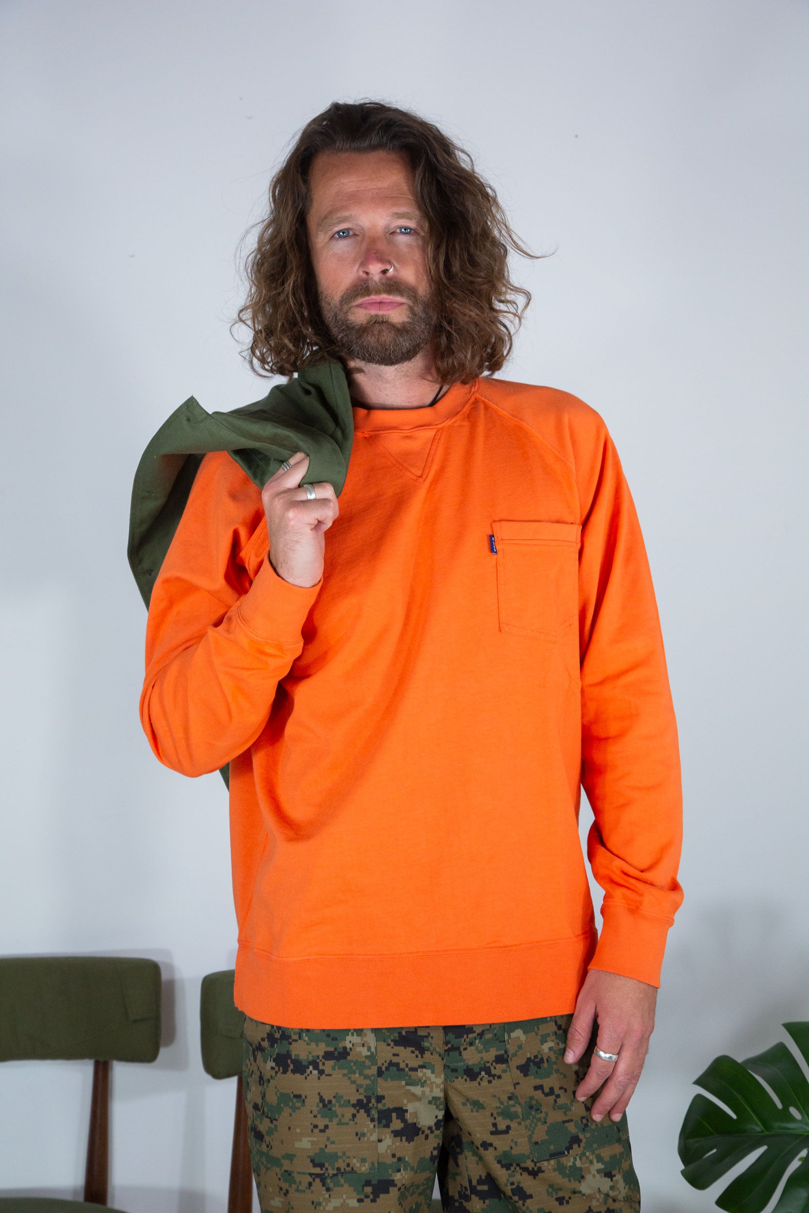 Middle Weight Pocket Sweatshirt Orange
