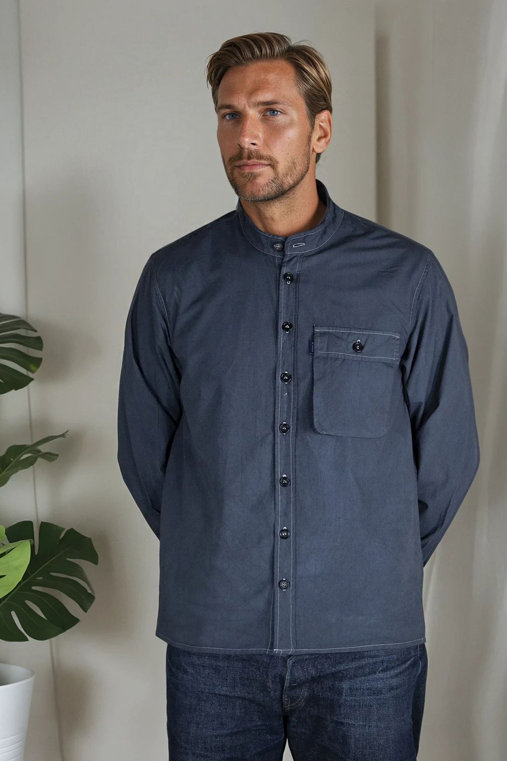 Poplin Nonno Shirt Slate Grey