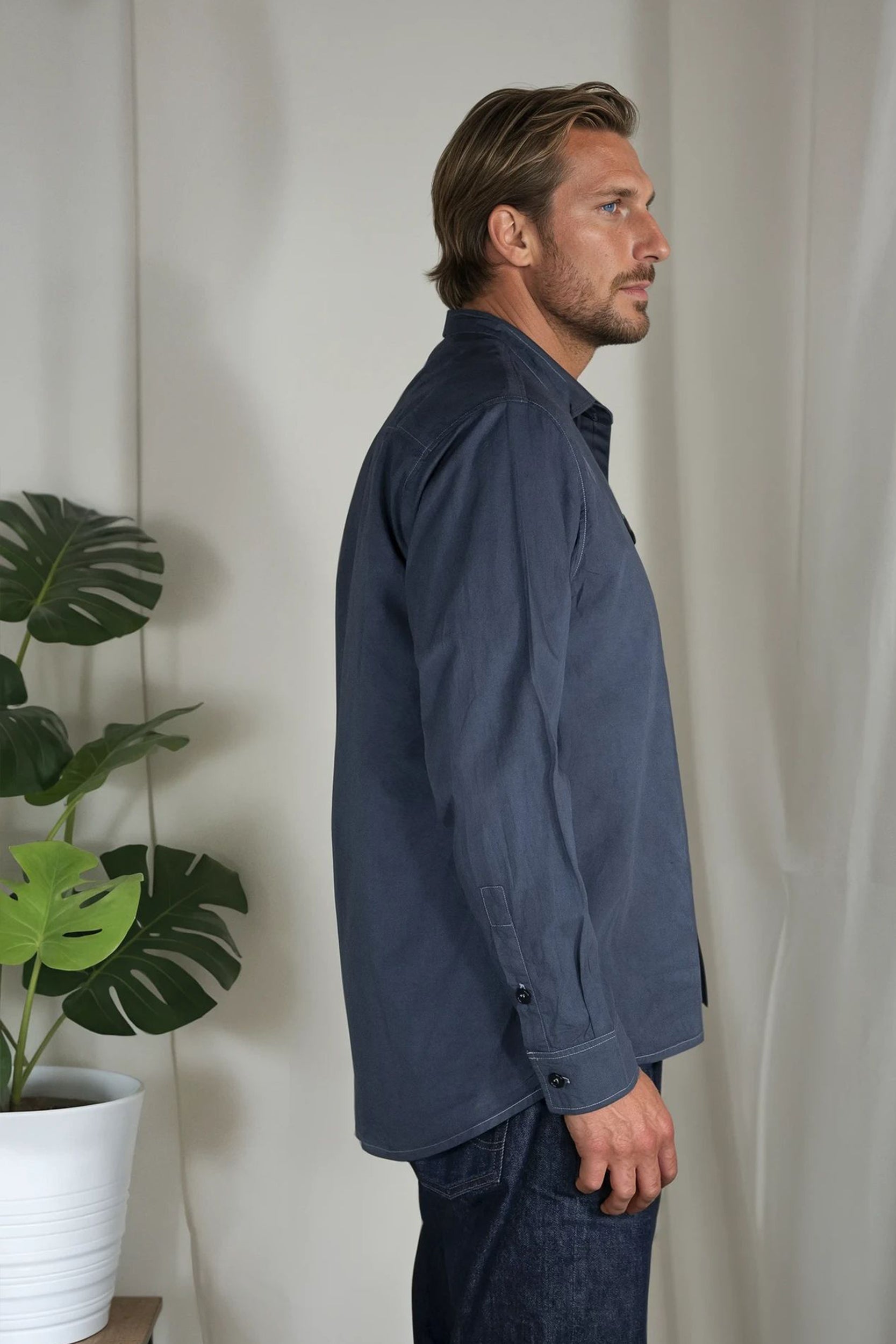 Poplin Nonno Shirt Slate Grey