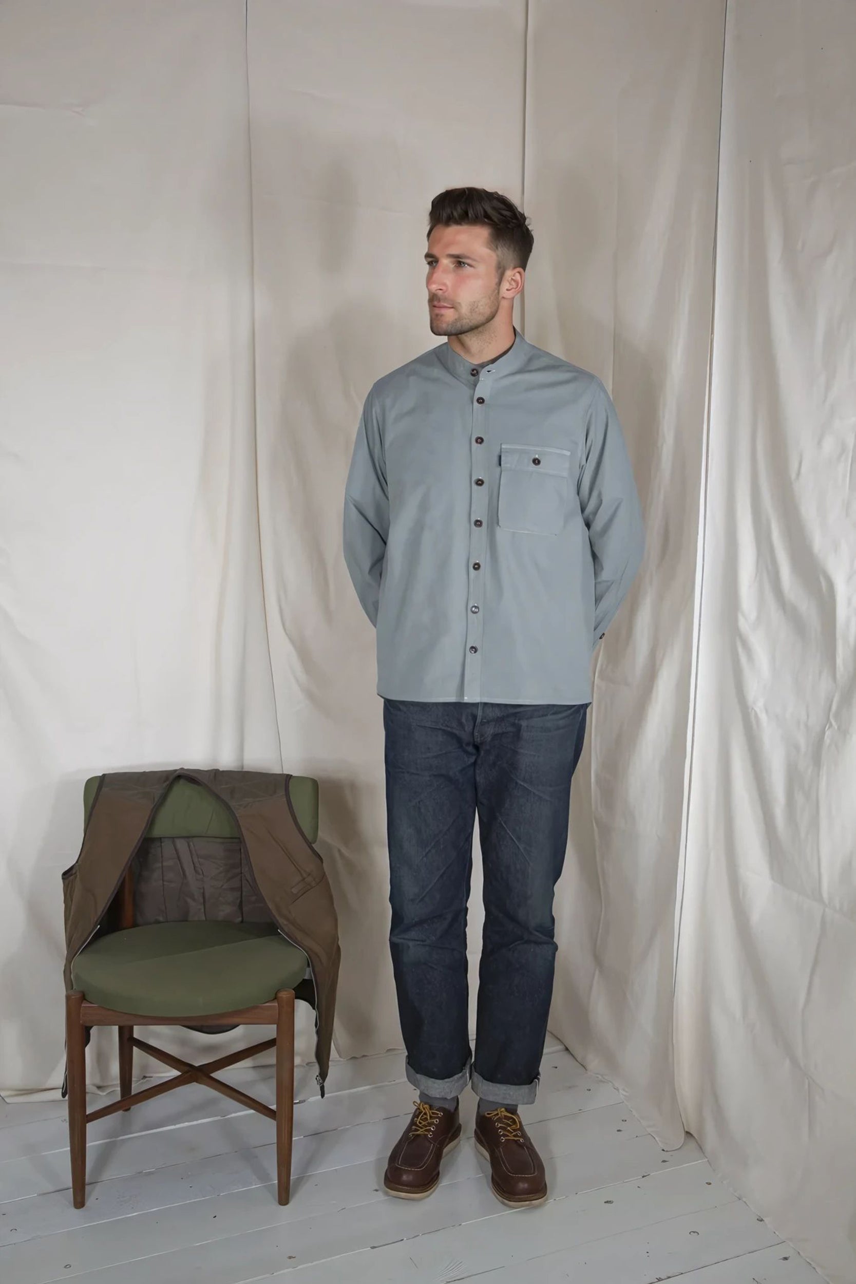 Poplin Nonno Shirt Pale Grey