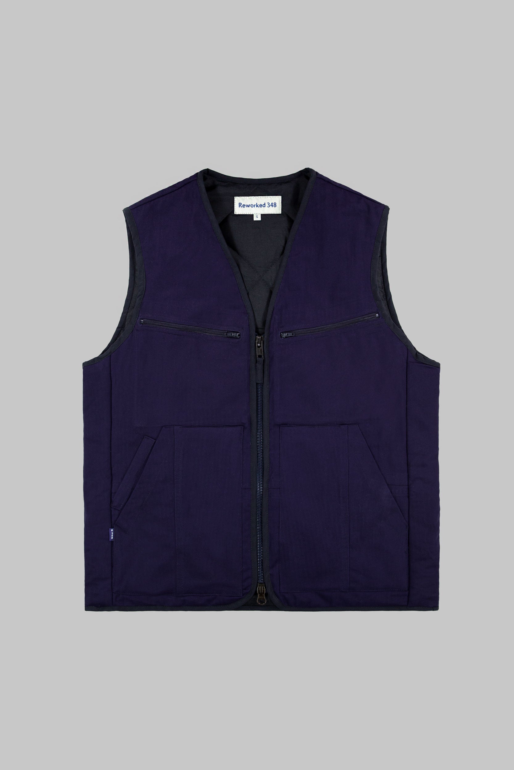 Herringbone Coverall V Vest Works Blue