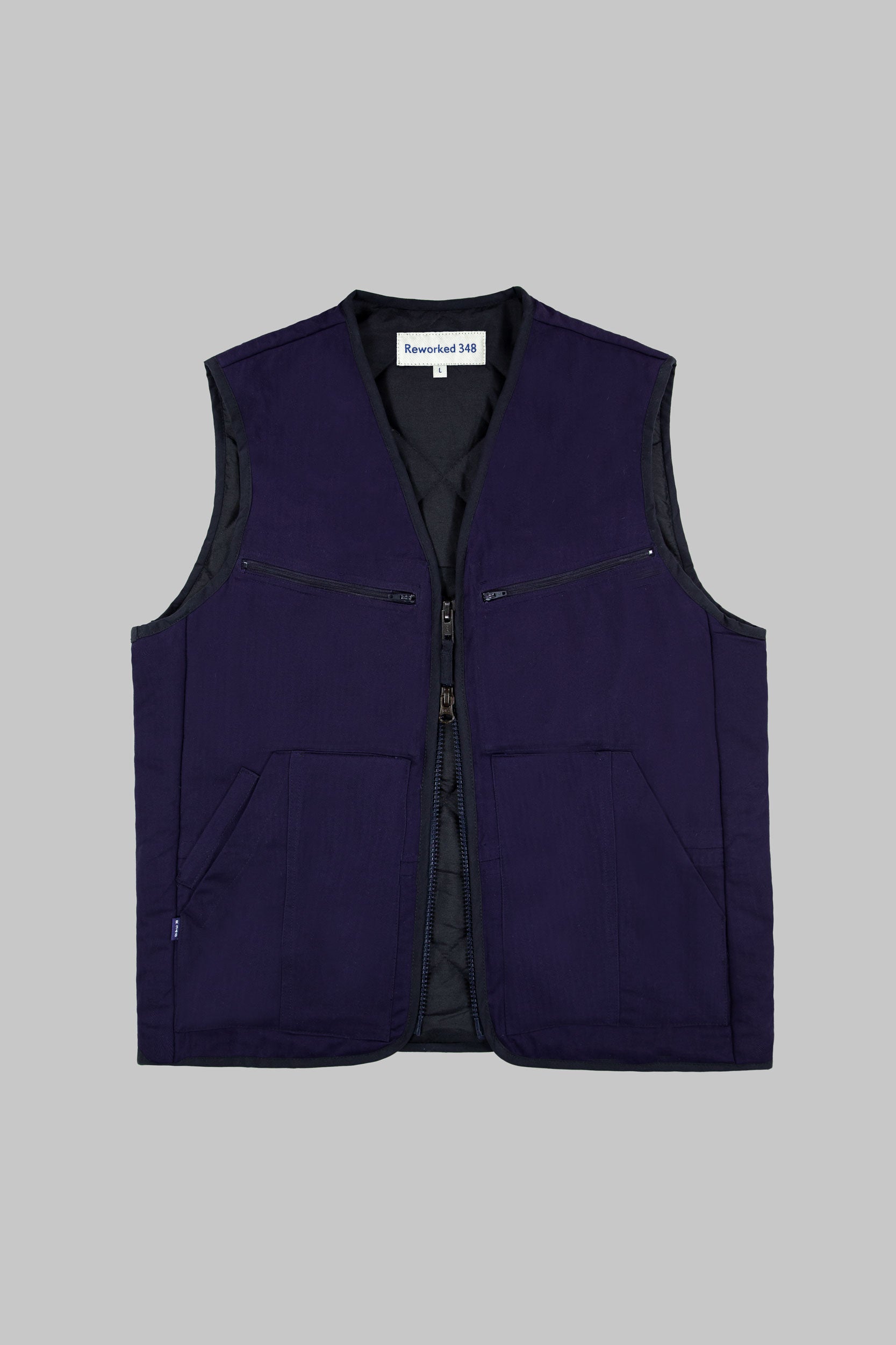 Herringbone Coverall V Vest Works Blue