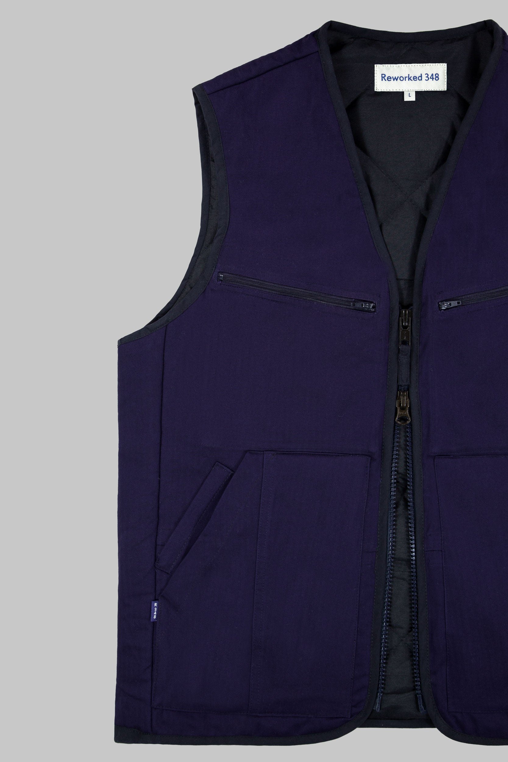 Herringbone Coverall V Vest Works Blue