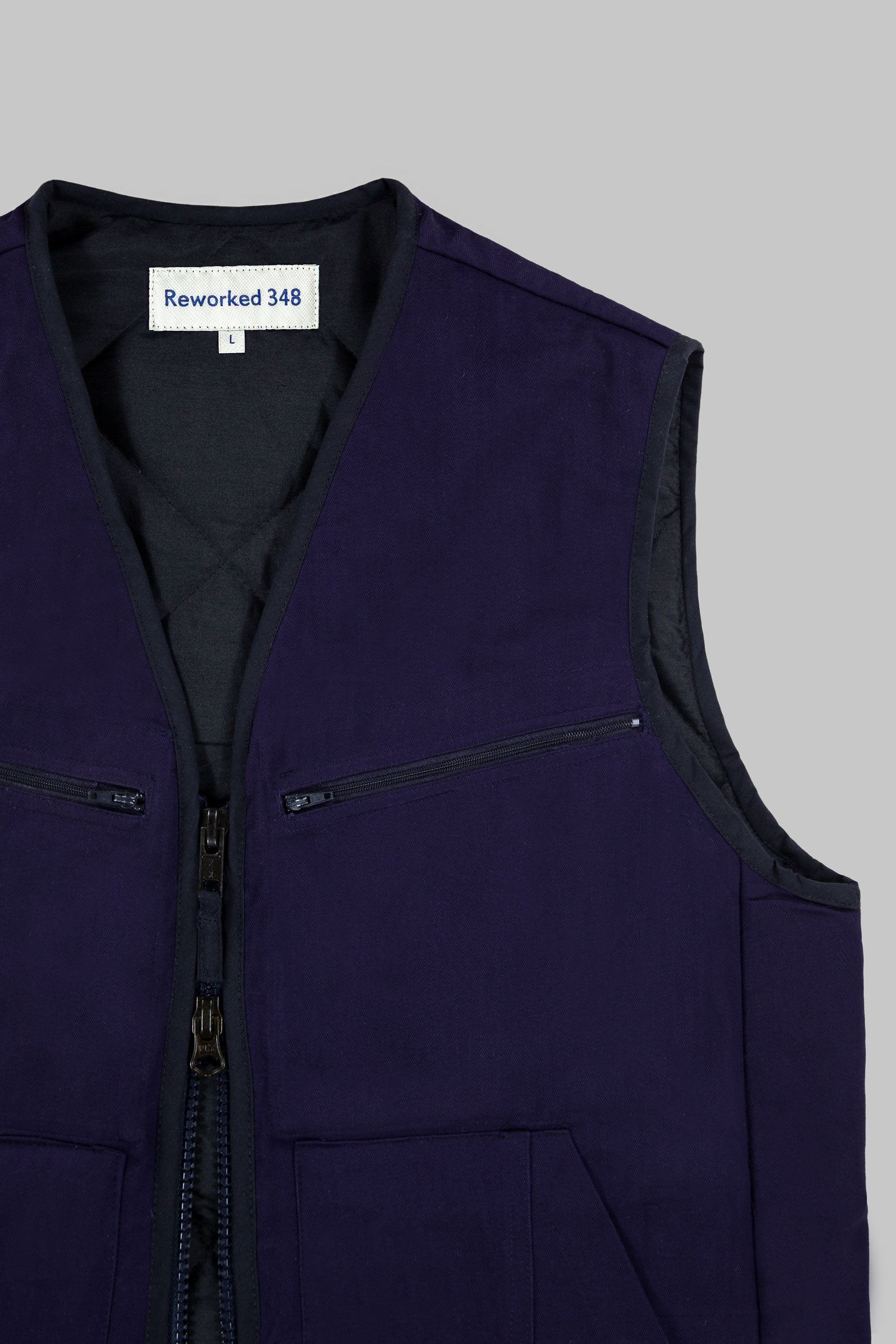 Herringbone Coverall V Vest Works Blue