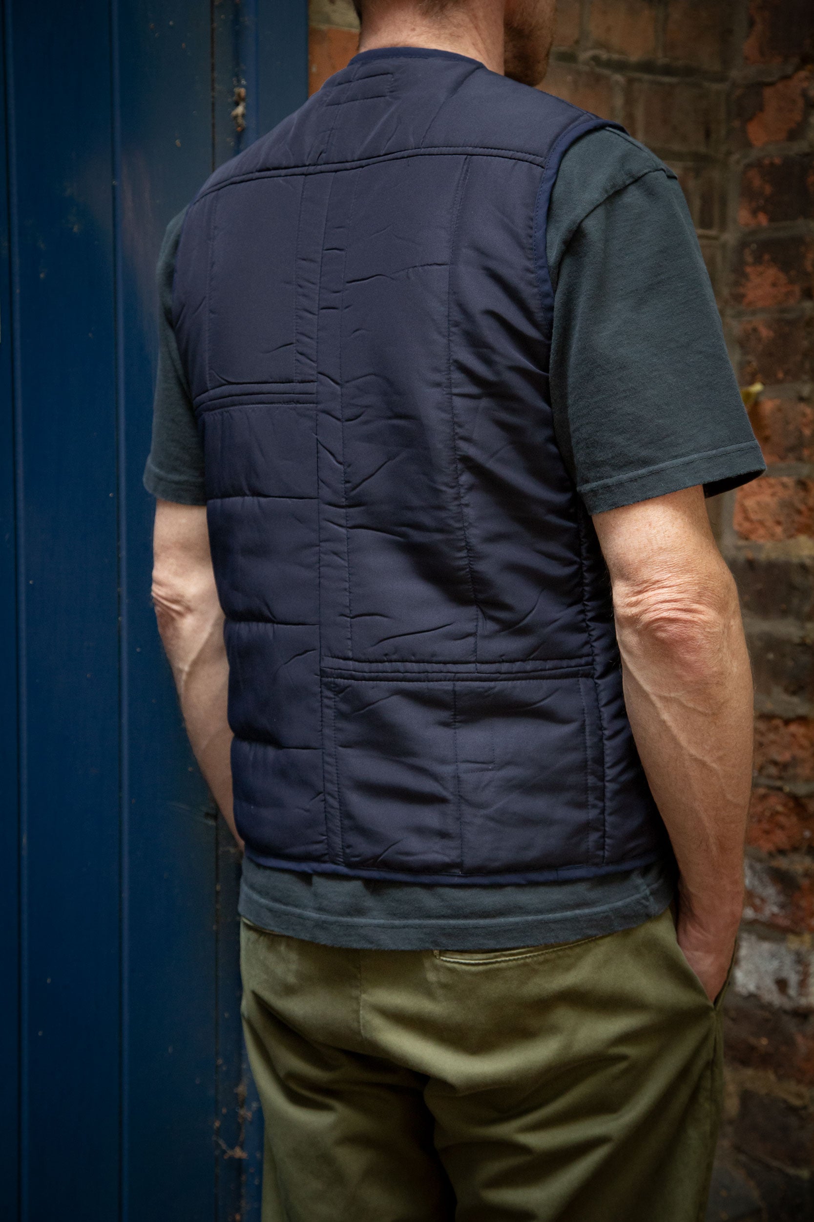 J Smith & Co Pilot Panel V Vest Indigo