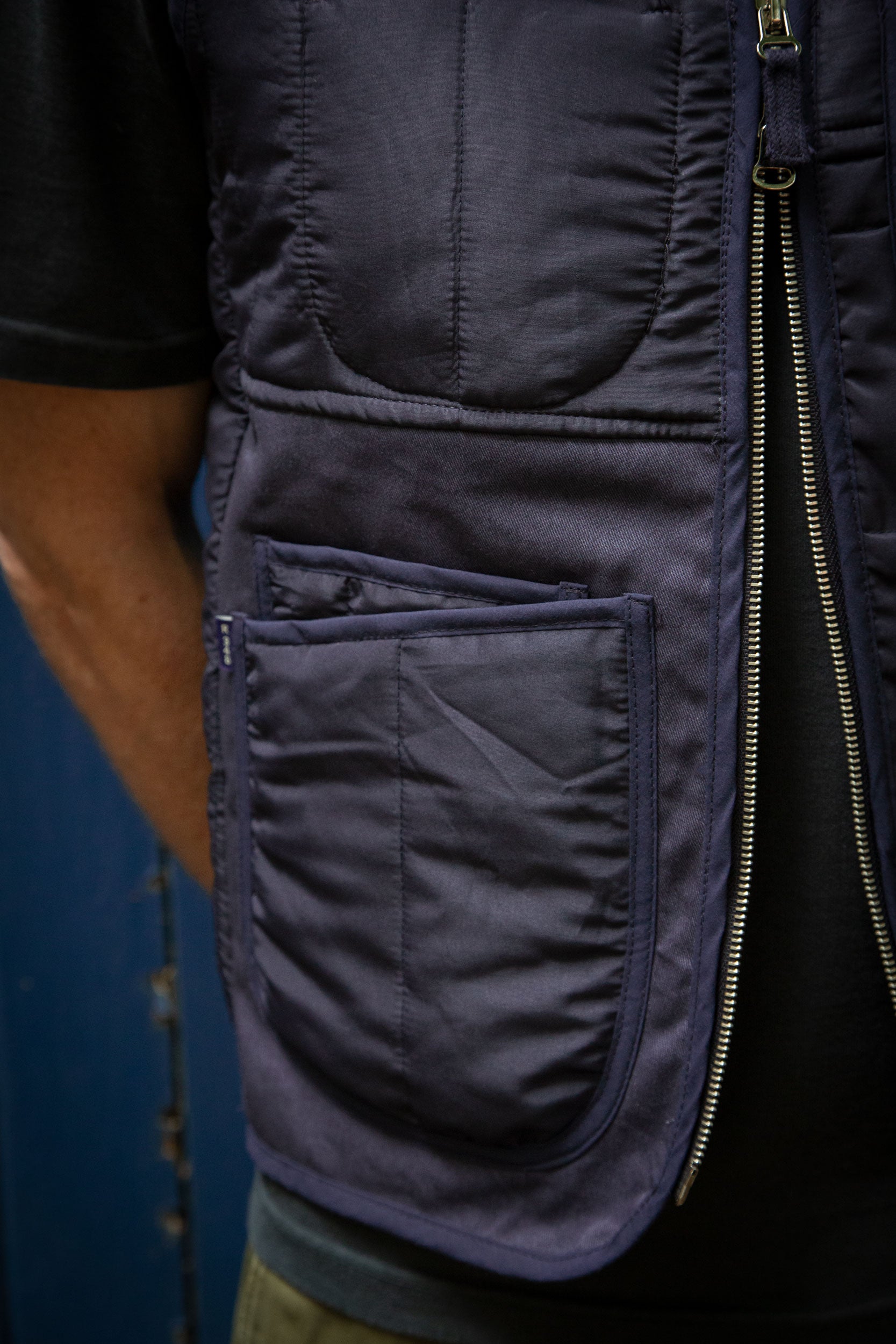 J Smith & Co Pilot Panel V Vest Indigo