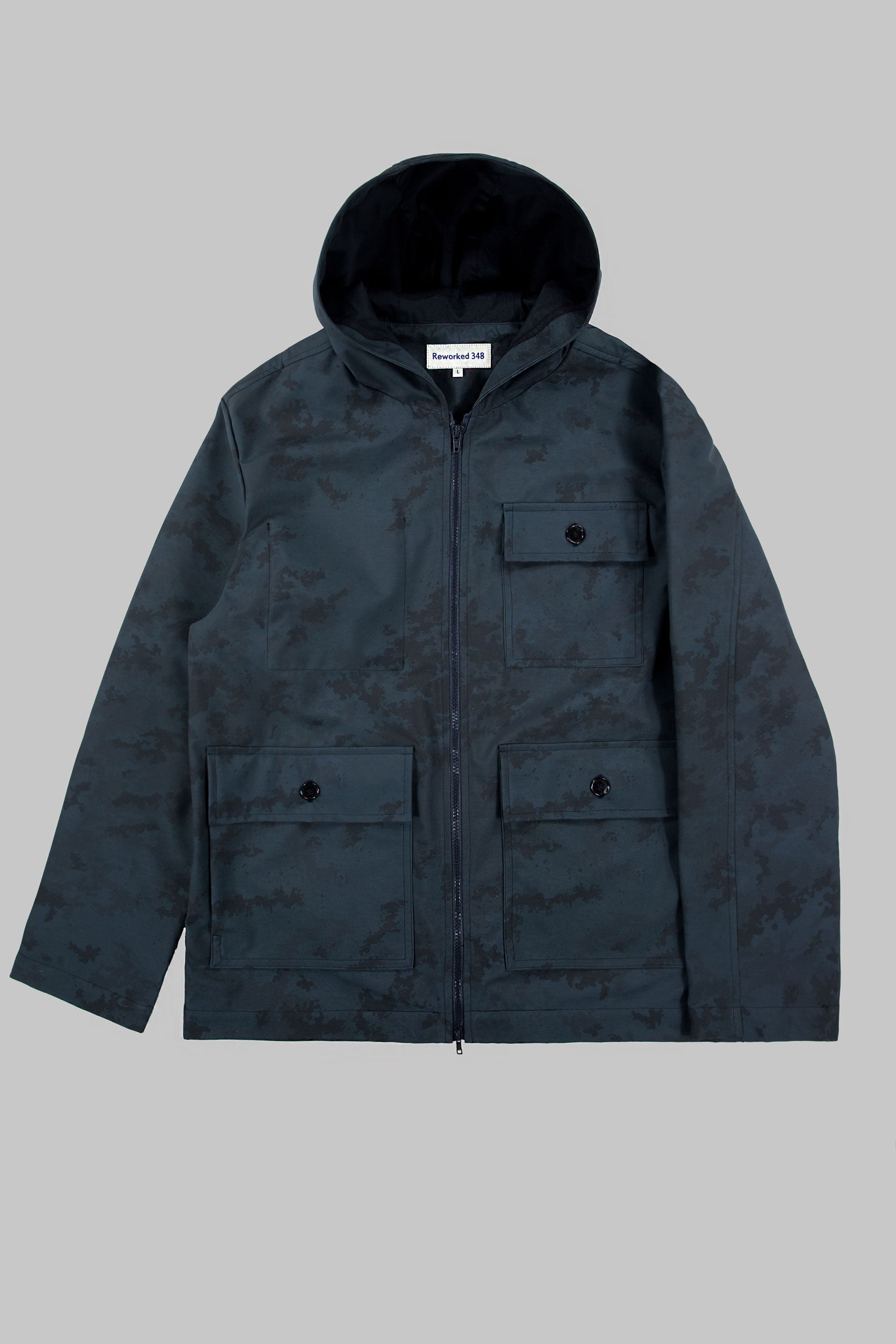 SP Hooded Camo Tech Jacket Slate Blue