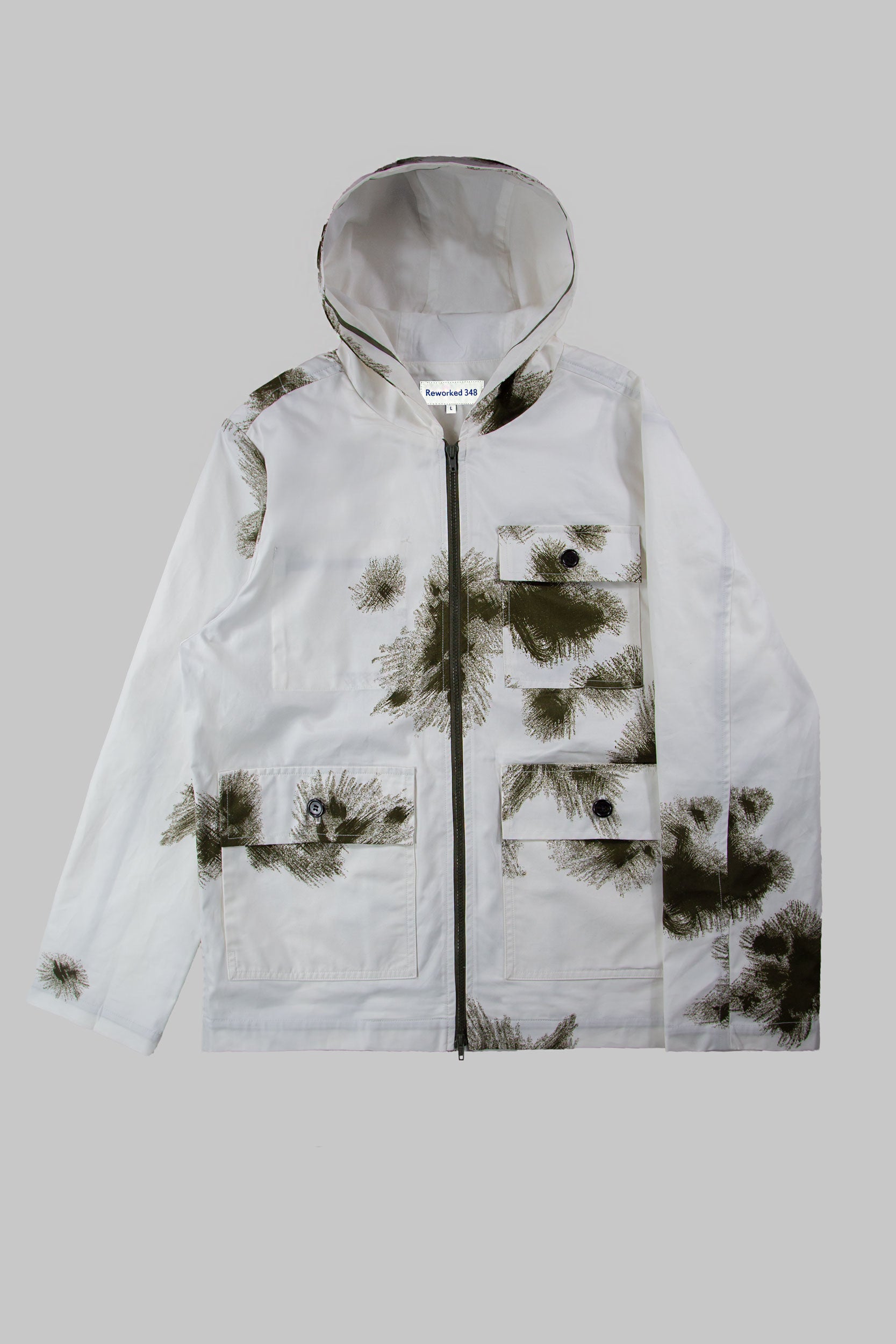 SP Hooded Snow Camo Tech Jacket White